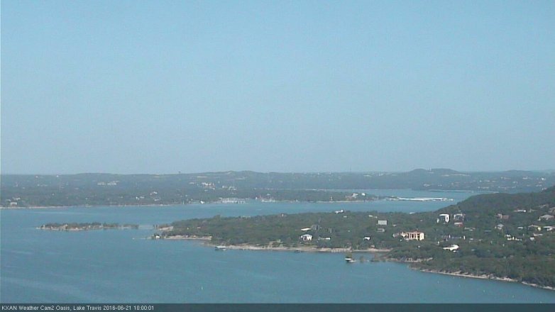 Lake Travis webcam, June 21, 2016 9:25 AM CT