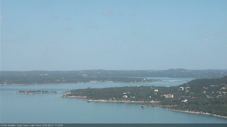 Lake Travis webcam, June 21, 2016 10:35 AM CT