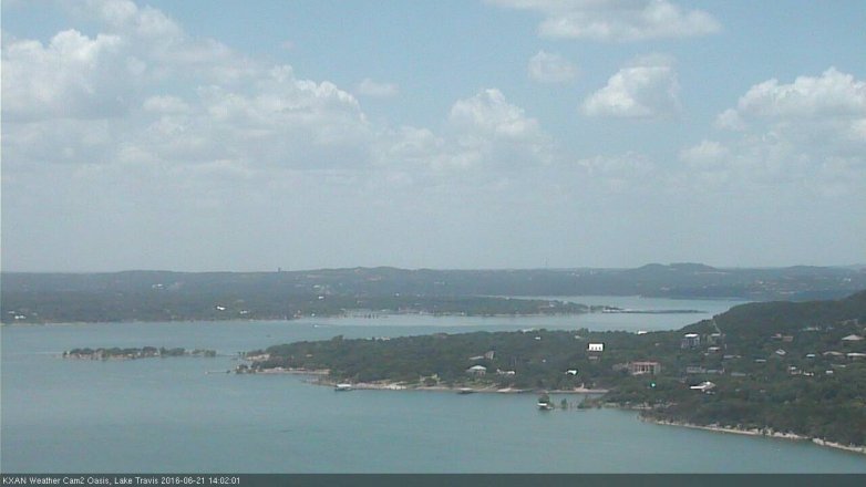 Lake Travis webcam, June 21, 2016 1:10 PM CT