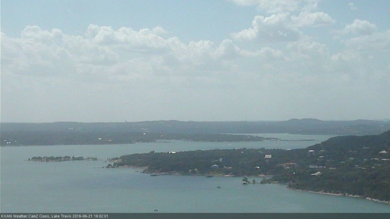 Lake Travis webcam, June 21, 2016 3:25 PM CT