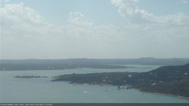 Lake Travis webcam, June 21, 2016 3:35 PM CT