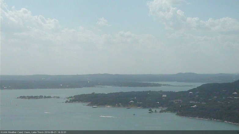 Lake Travis webcam, June 21, 2016 3:55 PM CT