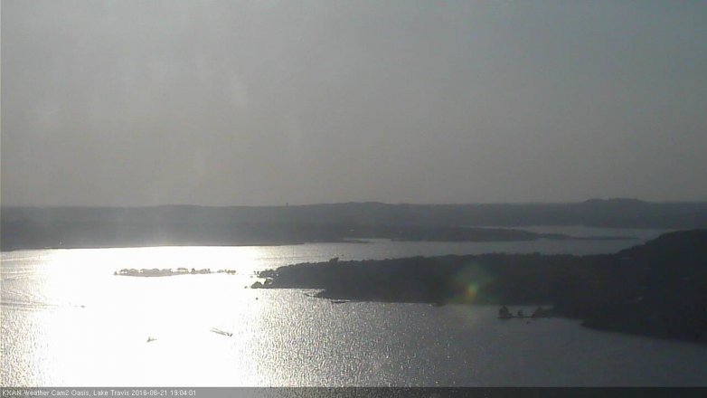 Lake Travis webcam, June 21, 2016 6:25 PM CT