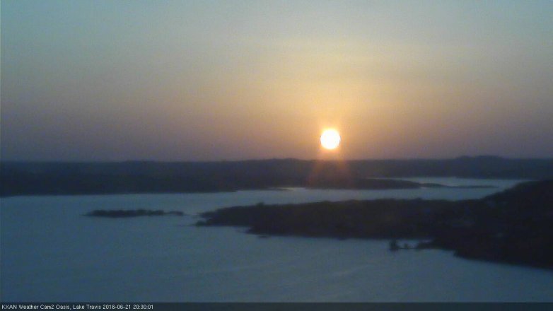 Lake Travis webcam, June 21, 2016 7:35 PM CT