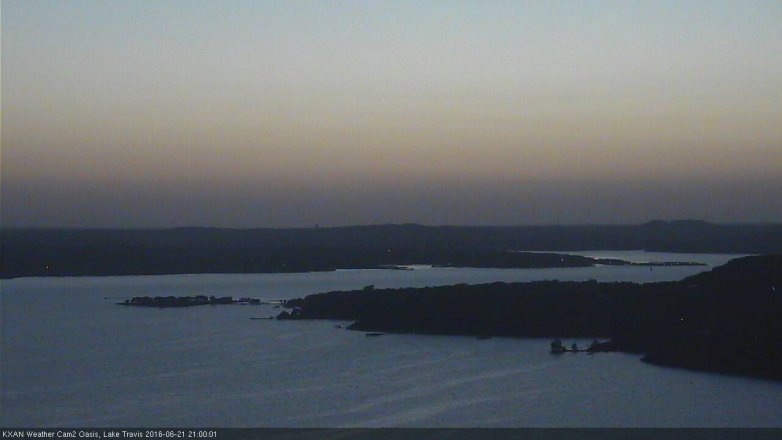 Lake Travis webcam, June 21, 2016 8:30 PM CT
