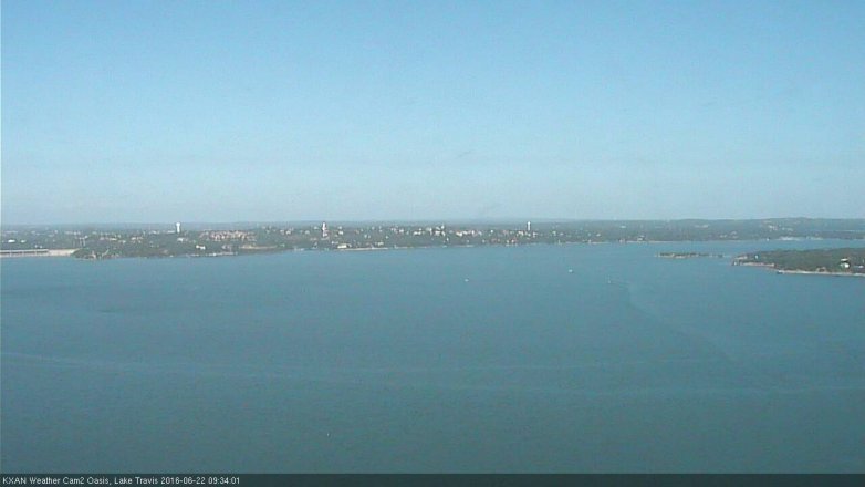 Lake Travis webcam, June 22, 2016 9:00 AM CT