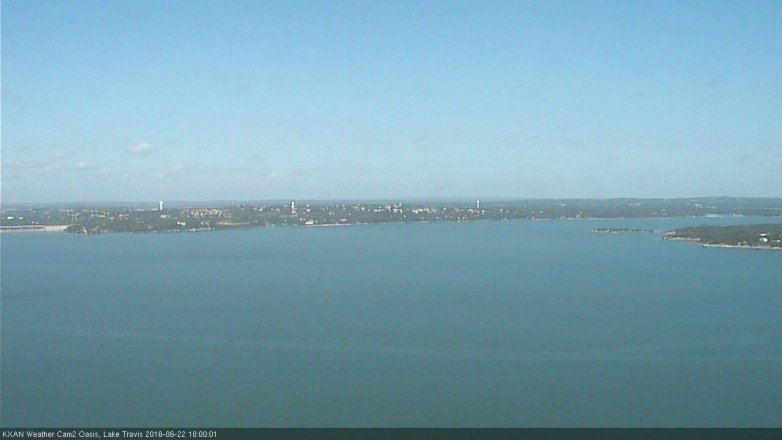 Lake Travis webcam, June 22, 2016 9:30 AM CT