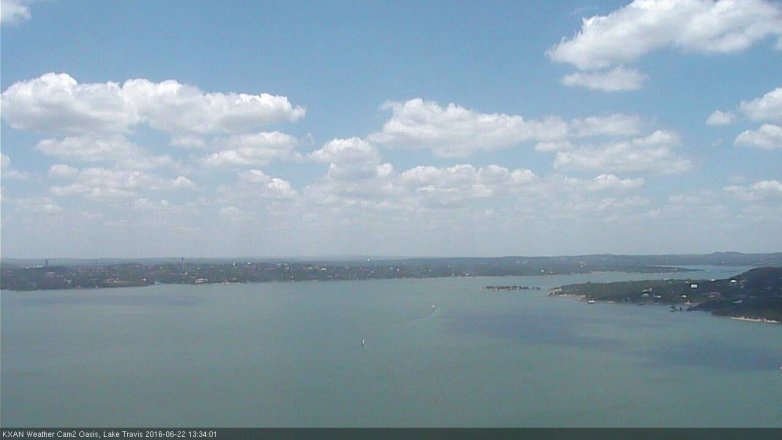 Lake Travis webcam, June 22, 2016 1:00 PM CT