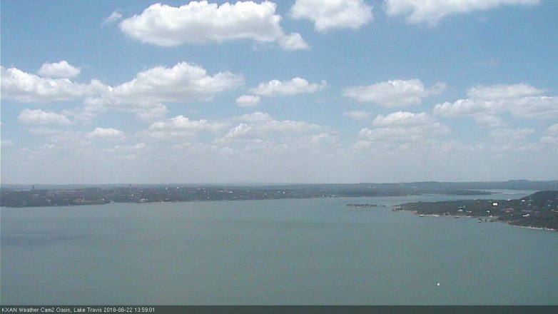 Lake Travis webcam, June 22, 2016 1:15 PM CT