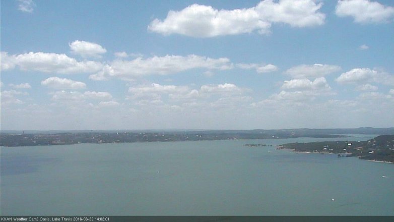 Lake Travis webcam, June 22, 2016 1:20 PM CT