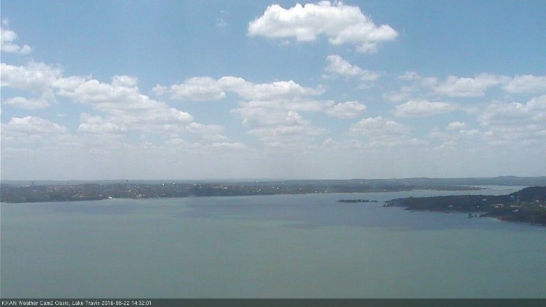 Lake Travis webcam, June 22, 2016 1:35 PM CT