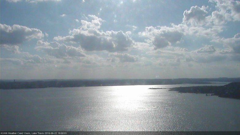 Lake Travis webcam, June 22, 2016 5:25 PM CT