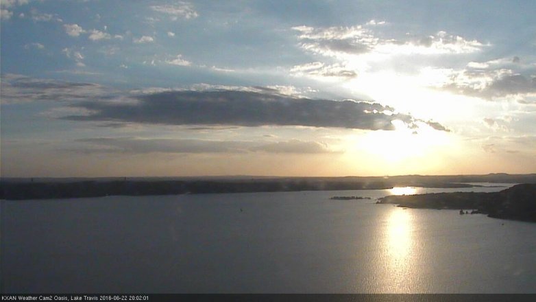 Lake Travis webcam, June 22, 2016 7:15 PM CT