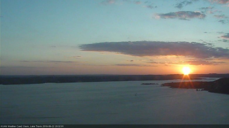 Lake Travis webcam, June 22, 2016 7:40 PM CT