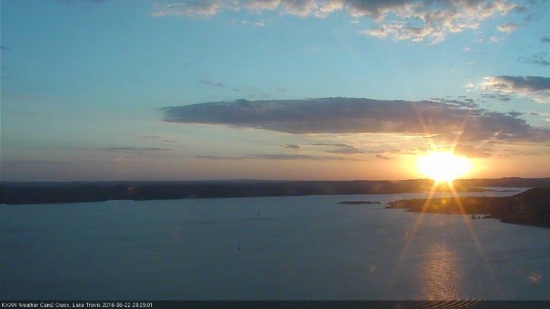 Lake Travis webcam, June 22, 2016 7:45 PM CT