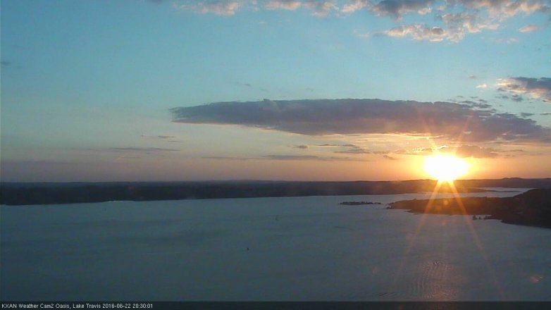Lake Travis webcam, June 22, 2016 7:50 PM CT
