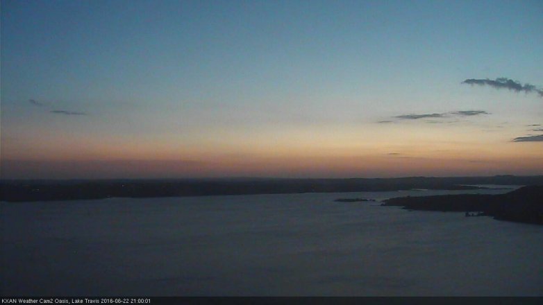 Lake Travis webcam, June 22, 2016 8:15 PM CT