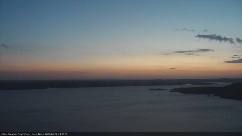 Lake Travis webcam, June 22, 2016 8:25 PM CT