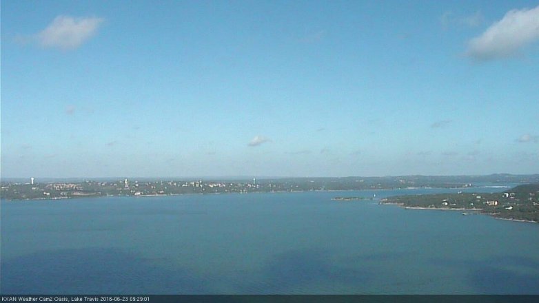 Lake Travis webcam, June 23, 2016 9:00 AM CT