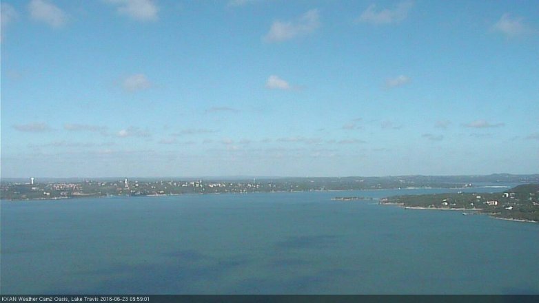 Lake Travis webcam, June 23, 2016 9:25 AM CT
