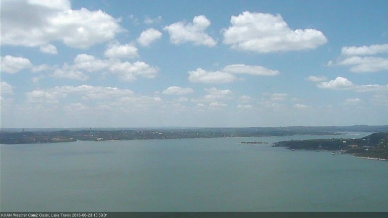 Lake Travis webcam, June 23, 2016 1:30 PM CT