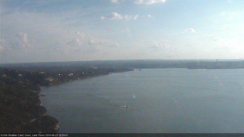 Lake Travis webcam, June 23, 2016 6:20 PM CT