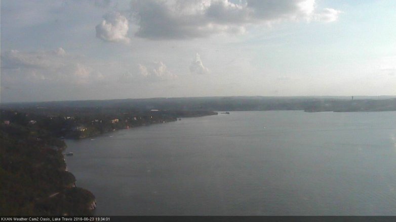 Lake Travis webcam, June 23, 2016 6:45 PM CT