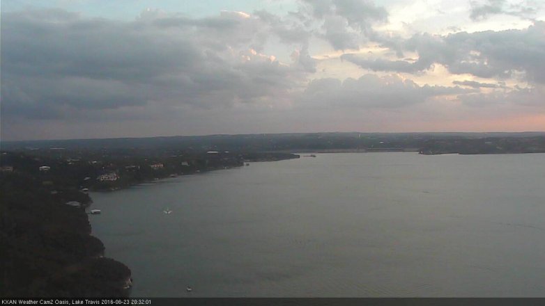 Lake Travis webcam, June 23, 2016 7:50 PM CT