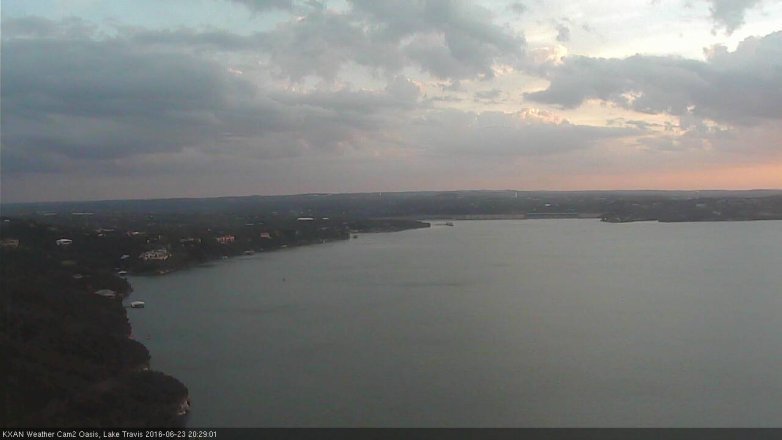 Lake Travis webcam, June 23, 2016 7:55 PM CT