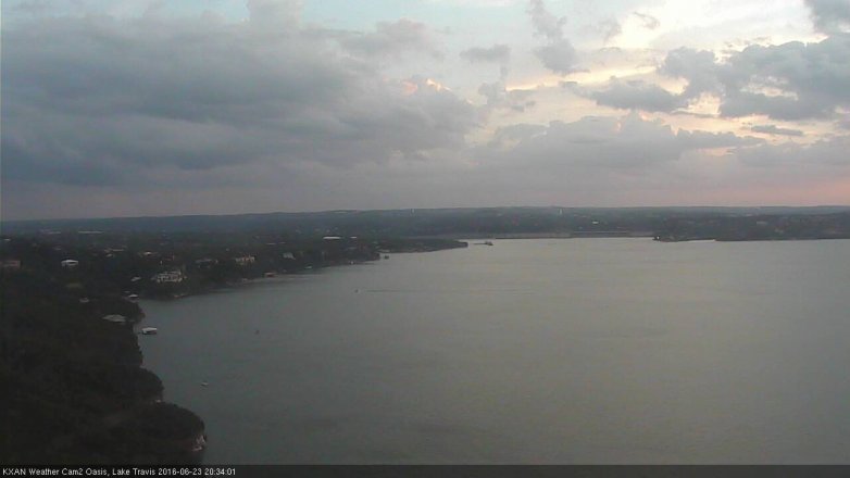 Lake Travis webcam, June 23, 2016 8:05 PM CT