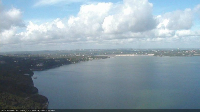 Lake Travis webcam, June 24, 2016 9:00 AM CT