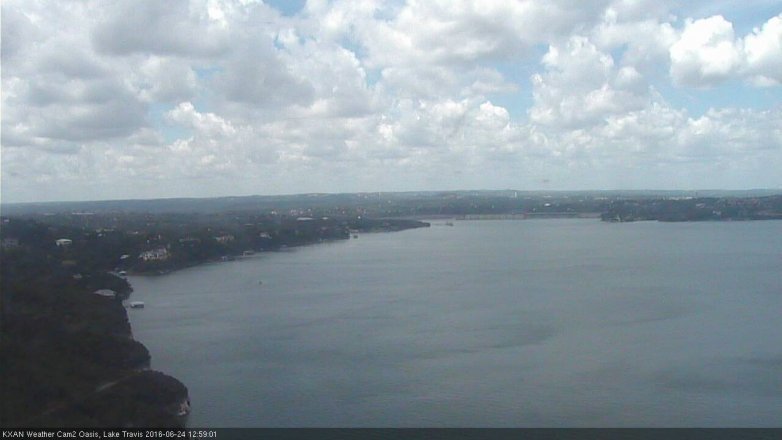 Lake Travis webcam, June 24, 2016 12:30 PM CT
