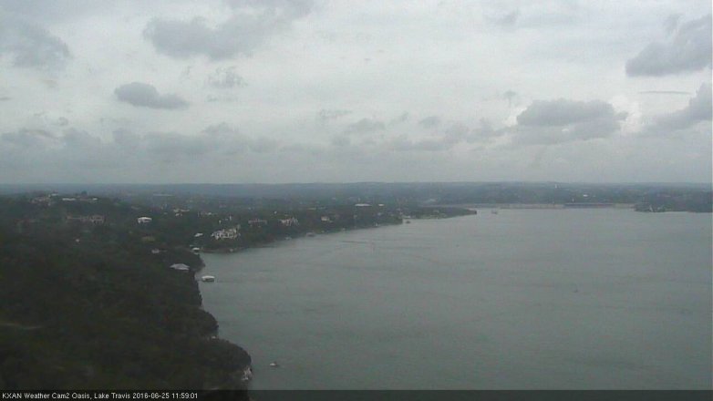 Lake Travis webcam, June 25, 2016 11:10 AM CT
