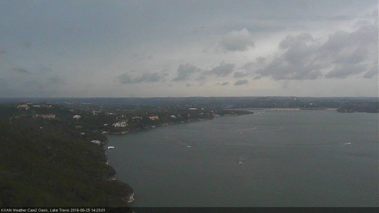 Lake Travis webcam, June 25, 2016 1:50 PM CT
