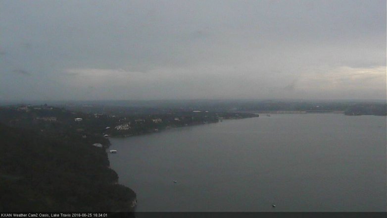 Lake Travis webcam, June 25, 2016 3:55 PM CT