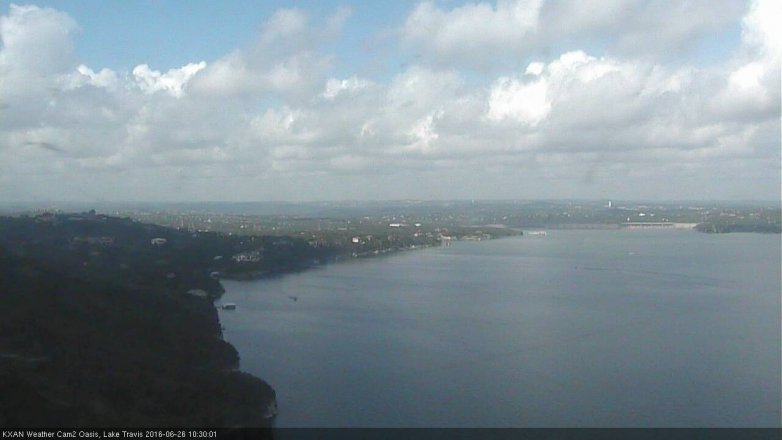 Lake Travis webcam, June 26, 2016 9:35 AM CT