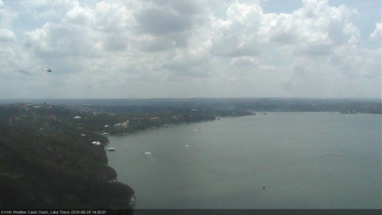 Lake Travis webcam, June 26, 2016 1:45 PM CT