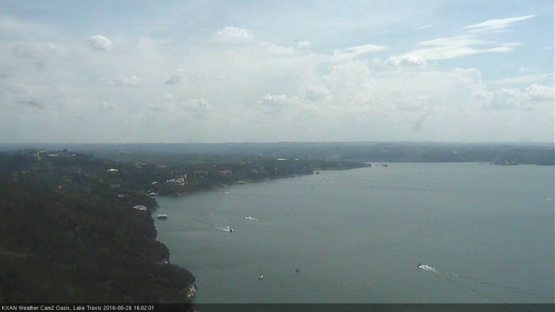 Lake Travis webcam, June 26, 2016 3:10 PM CT