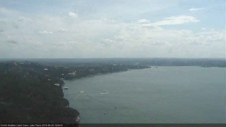 Lake Travis webcam, June 26, 2016 3:25 PM CT