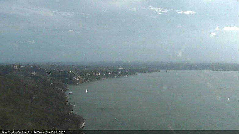 Lake Travis webcam, June 26, 2016 5:50 PM CT