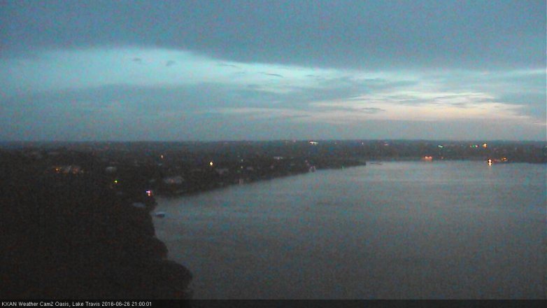 Lake Travis webcam, June 26, 2016 8:30 PM CT