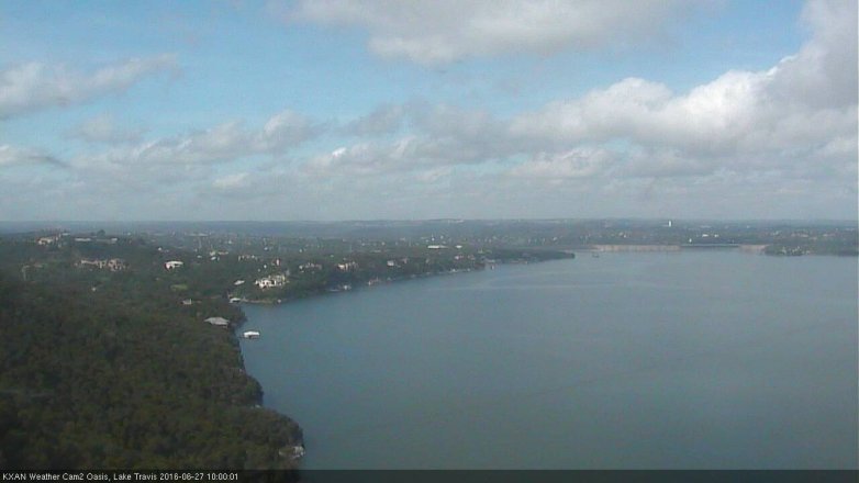 Lake Travis webcam, June 27, 2016 9:30 AM CT