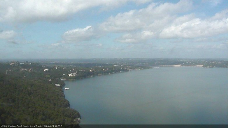 Lake Travis webcam, June 27, 2016 9:45 AM CT