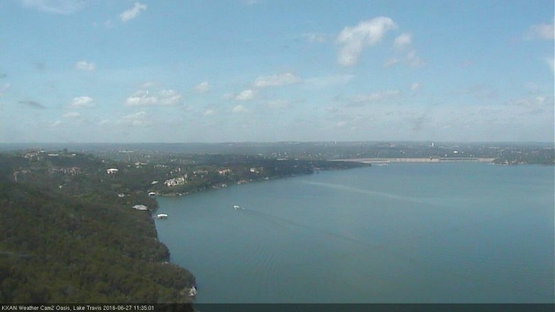Lake Travis webcam, June 27, 2016 11:00 AM CT