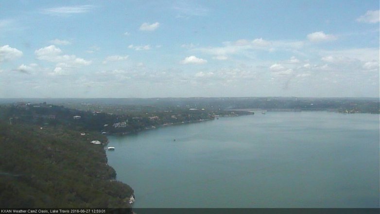 Lake Travis webcam, June 27, 2016 12:10 PM CT