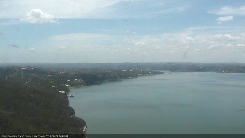 Lake Travis webcam, June 27, 2016 1:15 PM CT