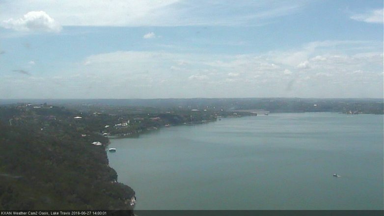 Lake Travis webcam, June 27, 2016 1:30 PM CT