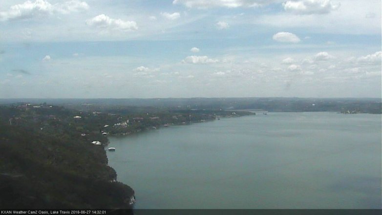Lake Travis webcam, June 27, 2016 1:40 PM CT