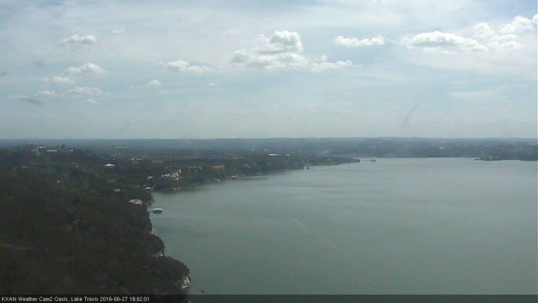 Lake Travis webcam, June 27, 2016 3:15 PM CT
