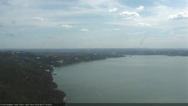 Lake Travis webcam, June 27, 2016 3:55 PM CT